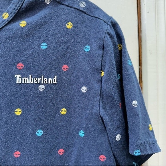 Timberland navy patterned t shirt youth boys large 14 16 - Picture 2 of 4